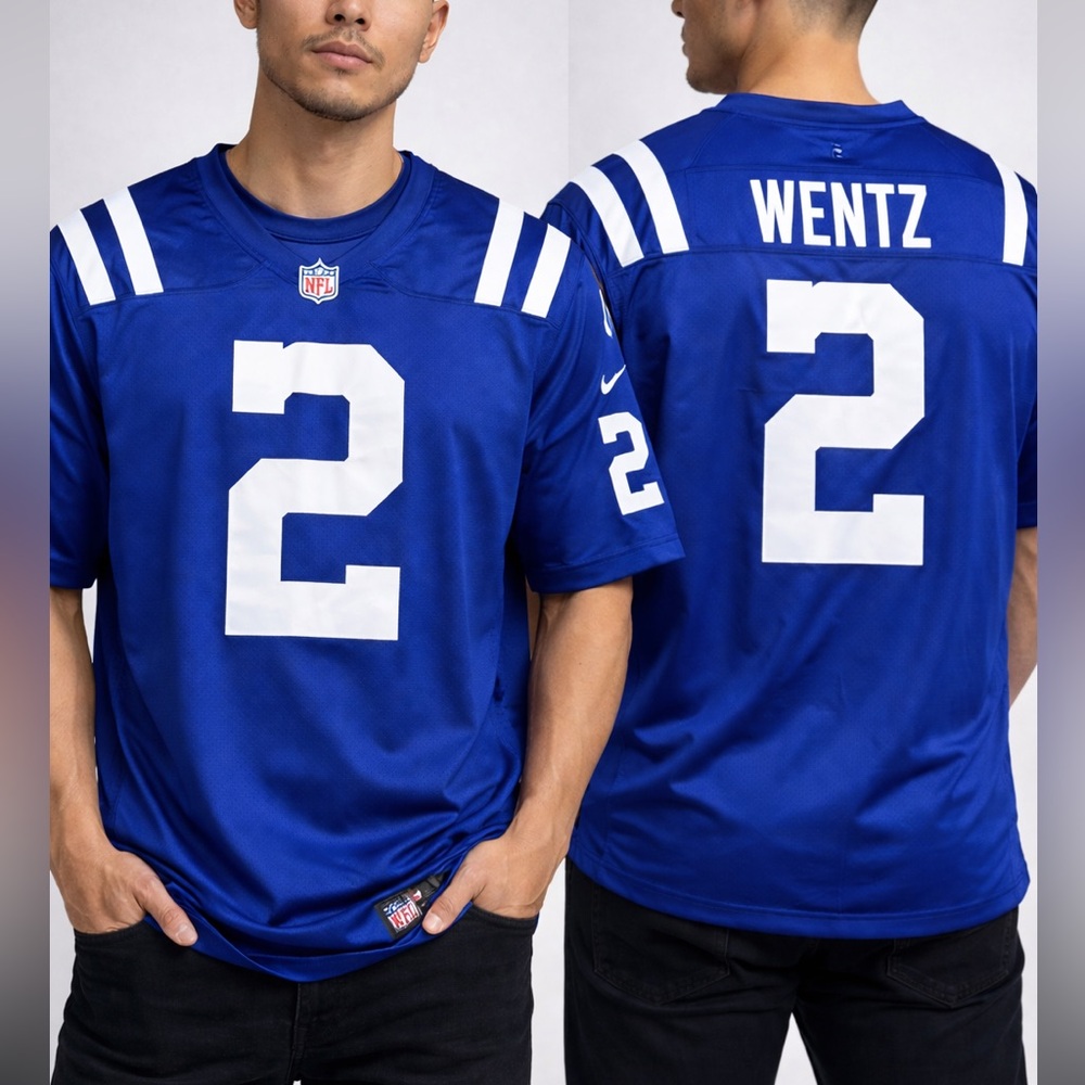 Nike Indianapolis Colts Carson Wentz #2 NFL On Field fan Jersey Blue men’s XL